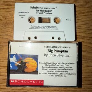 Scholastic Halloween Cassette Lot It's Halloween Jack Prelutsky Big Pumpkin Tape